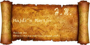 Hajós Martin névjegykártya